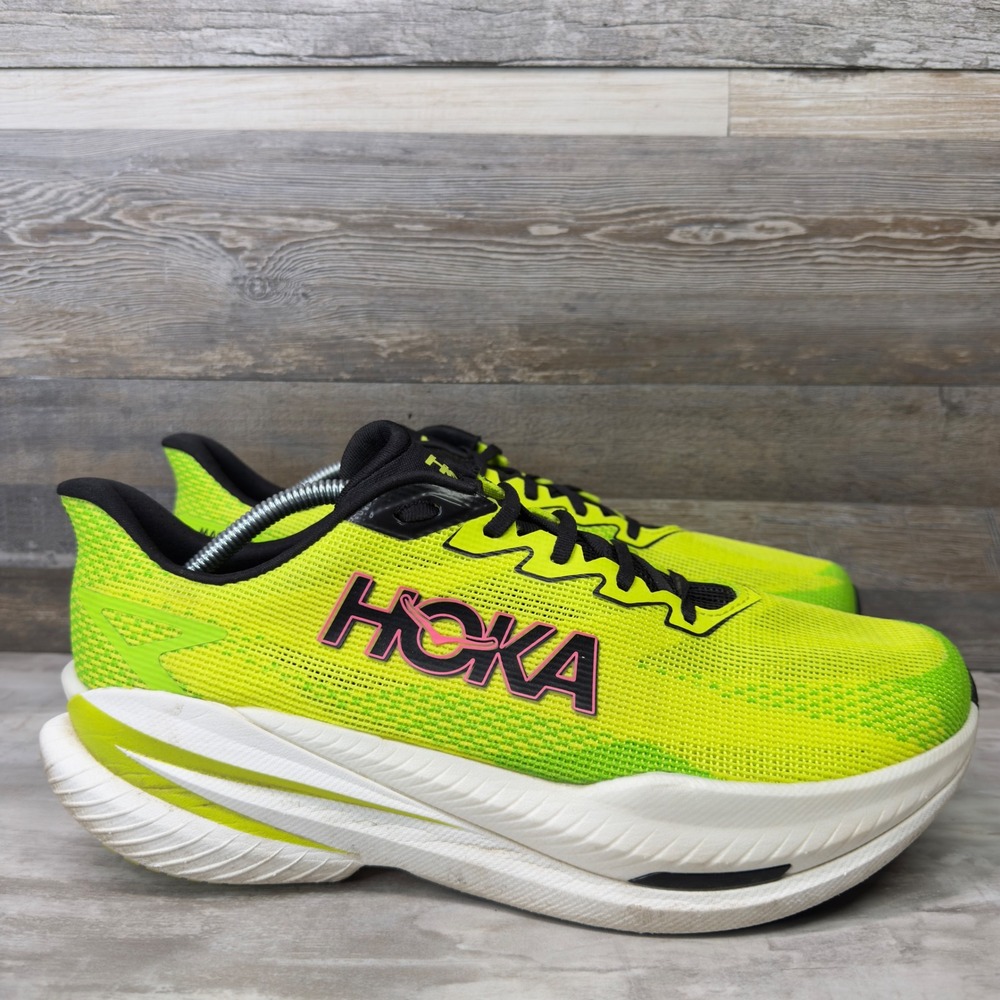 Hoka One One Mach X 3 Running Shoes Mens Size 12.5 Neon Green Black 1168720 NNHK
